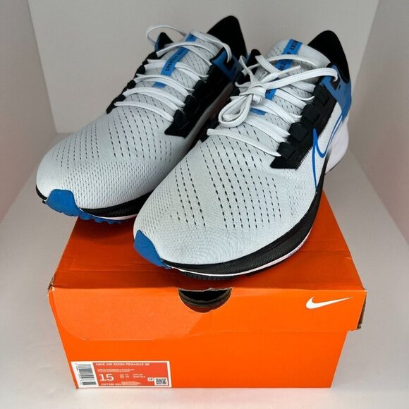 Nike Mens CW7356009 Pure Platinum Photo Blue Air Zoom Pegasus 38 Size 15 Sneaker - Picture 12 of 12